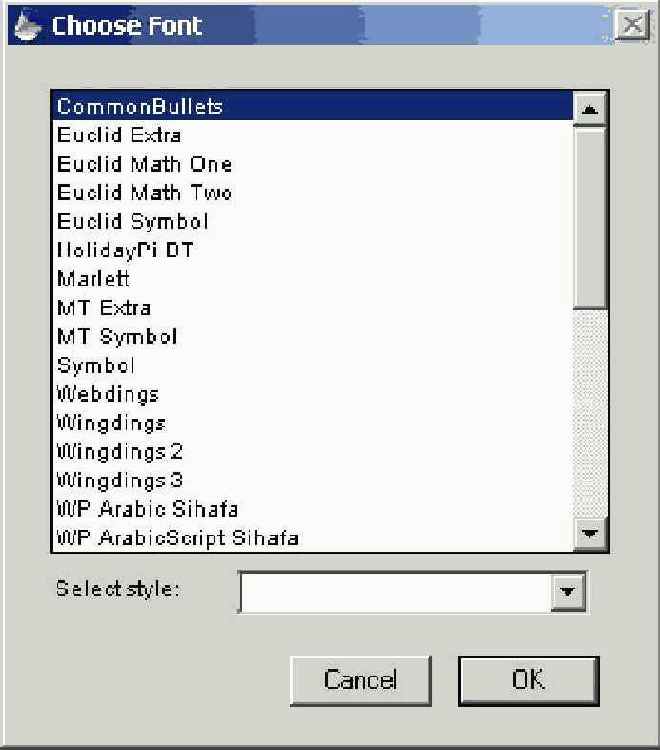  Choose Font