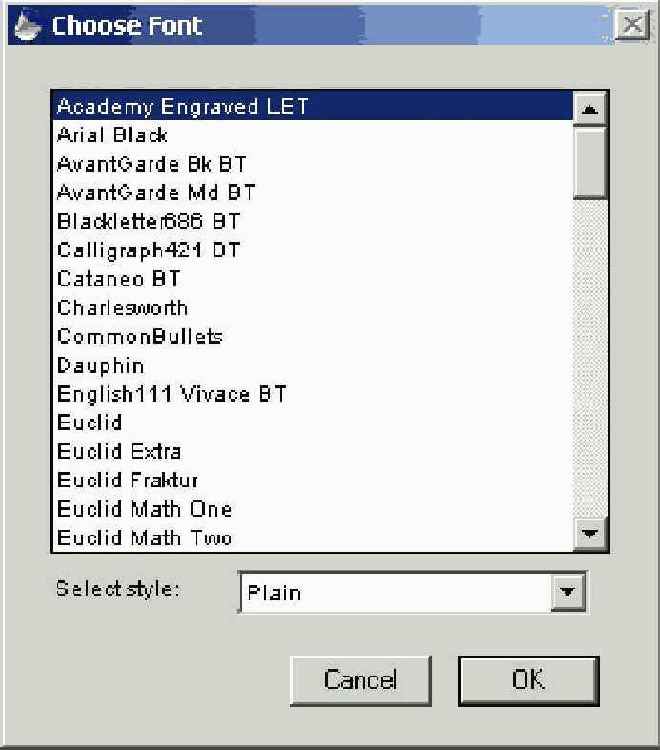   Choose Font